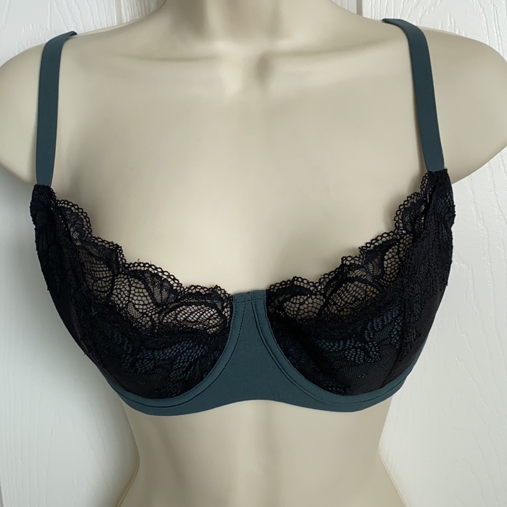 Addicted Green/Black Lace Underwire Bra 34E (34DD)